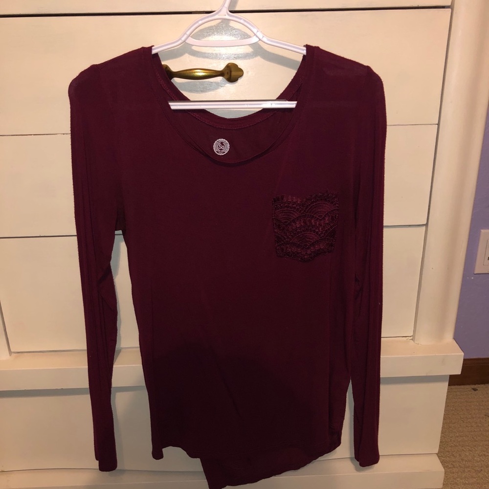 Maroon small long-sleeve